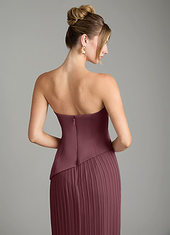 Azazie Tierney Bridesmaid Dresses Sangria A-Line Strapless Chiffon Convertible Dress image12