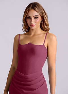 Azazie Debby Bridesmaid Dresses Mulberry Mermaid Strapless Chiffon Dress image6