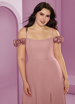 Barbie ♥ Azazie Bridesmaid Dresses Dusty Rose A-Line Off the Shoulder Chiffon Convertible Dress image13