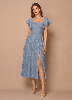 Talia Powder Blue Midi Dress image3