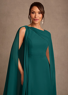 Azazie Liddie Mother of the Bride Dresses Peacock A-Line Pleated Chiffon Dress image6
