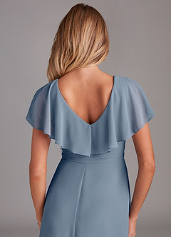 Azazie Lainey Bridesmaid Dresses Twilight A-Line with Pockets Chiffon Dress image2