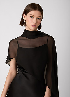 Crystle Black 100% Washable Silk Mini Dress image4