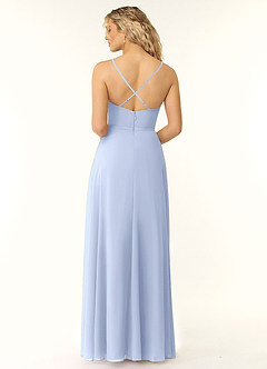 Azazie Naeem Bridesmaid Dresses Ice A-Line V-Neck Ruffle Chiffon Dress image2