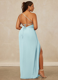 Christian Siriano Bridal for Azazie 1003 Bridesmaid Dresses Sea Glass Sheath One Shoulder Chiffon Dress image9