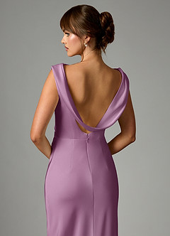 Azazie Kieryn Robes de demoiselle d'honneur Robe Sirène en Satin extensible Plissée Glycine image2