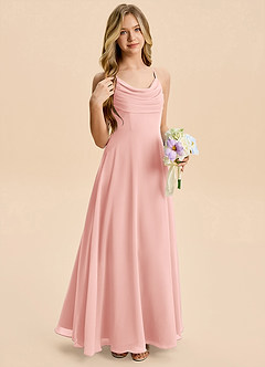 Azazie Gia Junior Rosette A-Line Pleated Chiffon Dress image5