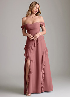 Azazie Sloane Bridesmaid Dresses Amethyst A-Line Sweetheart Neckline Chiffon Dress image4