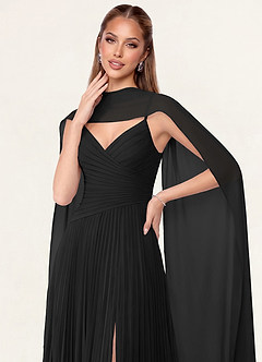 front Azazie Matching Color Chiffon Scarf