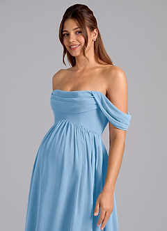 Azazie Saige Maternity Bridesmaid Dresses A-Line Pleated Chiffon Floor-Length Dress image6
