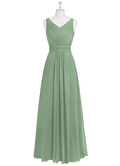 Azazie Pierrette Bridesmaid Dresses Matcha A-Line Pleated Chiffon Dress image7