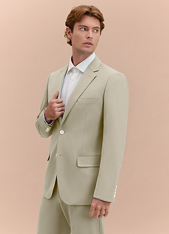 front James Tan Structured Stretch Suit