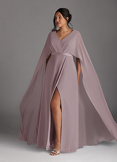 Azazie Isa Mother of the Bride Dresses Dusk A-Line V-Neck Pleated Chiffon Dress image10