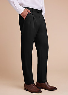 front Owen Noir Pantalon de costume léger et ajusté