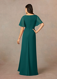 Azazie Rain Mother of the Bride Dresses Peacock Sheath Beaded Chiffon Dress image4