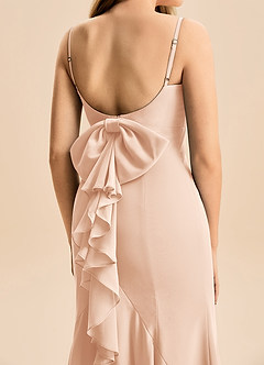 Azazie Lioren Junior English Rose Mermaid Bow Chiffon Dress image6