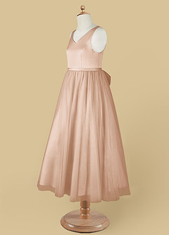 Azazie Marybell Flower Girl Dresses English Rose A-Line Bow Tulle Dress image11