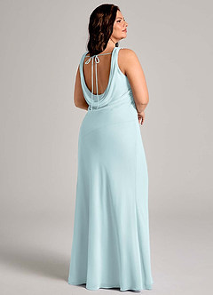 Azazie Rylina Bridesmaid Dresses Mist Mermaid Pleated Chiffon Dress image11