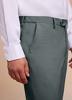 front Miles Gris Pantalones de vestir de seersucker