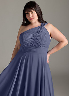 Azazie Charlize Bridesmaid Dresses Stormy A-Line One Shoulder Chiffon Dress image12