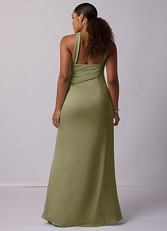Barbie ♥ Azazie Bridesmaid Dresses Pistachio Mermaid One Shoulder Stretch Satin Dress image7