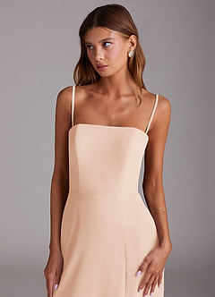 Azazie Wren Abiti da Damigella Abito A-Line in Chiffon Senza Cinturino Rosa Inglese image2