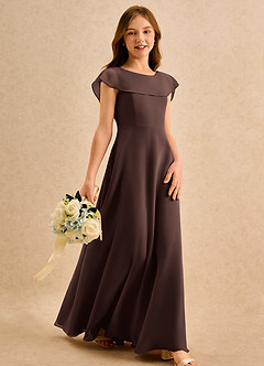 Azazie Kittie Girls Formal Flower Girl Klänningar Klänning A-Line i Chiffong image4