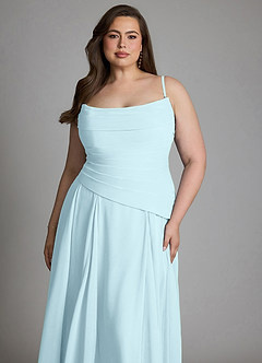 Azazie Gabriela Bridesmaid Dresses Cloud Blue A-Line Corset Chiffon Dress image23