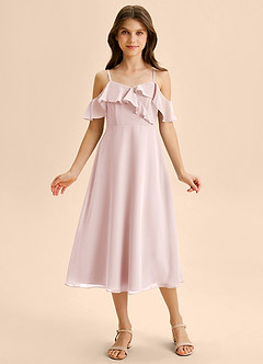 Azazie Kamilla Junior Klä av A-Line i Chiffong Av axeln image6