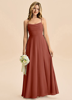 Azazie Bear Junior Klä av A-Line i Chiffong Plisserad image1