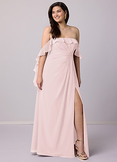 Barbie ♥ Azazie Jurken voor bruidsmeisjes Converteerbaar Jurk van Chiffon met A-Lijn Off the Shoulder Blozend Roze image8