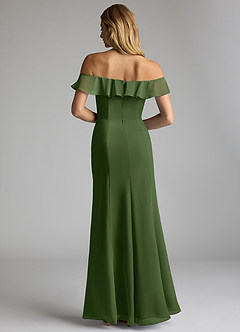 Azazie Sophie Bridesmaid Dresses Olive A-Line Off the Shoulder Chiffon Convertible Dress image4