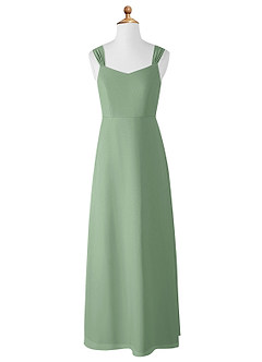 Azazie Denice Junior Matcha A-Line Chiffon Dress image8