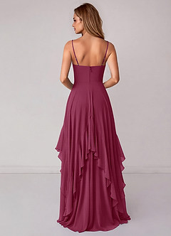 Azazie Zaina Bridesmaid Dresses Mulberry A-Line Chiffon Dress image6
