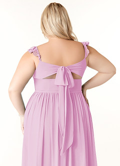 Azazie Metz Final Sale Candy Pink A-Line Sweetheart Ruched Chiffon Dress image12