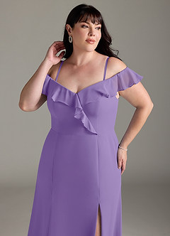 Azazie Sophie Brautjungfernkleider Wandelbar A-Linie Schulterfrei Chiffon Kleid Tahiti image12