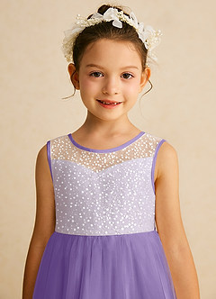 Azazie Tay Flower Girl Dresses Tahiti A-Line Sequins Tulle Dress image7