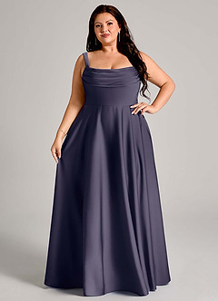 Azazie Shaude Bridesmaid Dresses Stormy A-Line Pleated Stretch Satin Dress image12