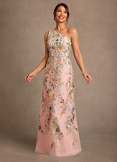 Azazie Bertie Mother of the Bride Dresses Rosette A-Line Lace Dress image4