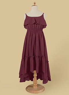 Azazie Karmen Abiti da Ragazza di Fiori Abito A-Line in Chiffon Increspato Cabernet image6