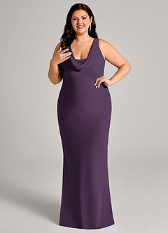 Azazie Rylina Bridesmaid Dresses Plum Mermaid Pleated Chiffon Dress image10