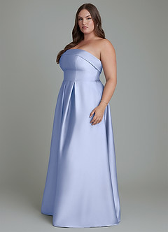 Azazie Lucienne Vestidos de damas de honor Vestido Hielo de Satén Elástico de Línea A Convertible con Palabra de honor image11