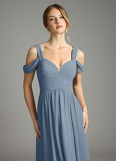 Azazie Lianne Bridesmaid Dresses Twilight A-Line Off the Shoulder Chiffon Dress image3