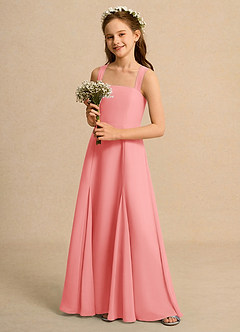 Azazie Tater Junior Formal Flower Girl Klänningar Klä A-Line i Chiffong Plisserad image5