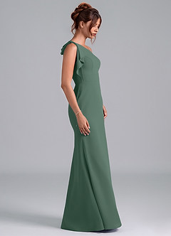 Azazie Rinna Bridesmaid Dresses Sea Moss Mermaid One Shoulder Chiffon Dress image5
