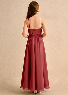 Azazie Twilight Dance Girls Formal Blumenmädchenkleider A-Linie Plissee Chiffon Kleid Rost image2