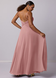 Barbie ♥ Azazie Jurken voor bruidsmeisjes Jurk van Chiffon met A-Lijn Stoffige Roos image6