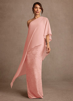 Azazie Wilma Mother of the Bride Dresses Rosette Sheath One Shoulder Floral Burnout Dress image1