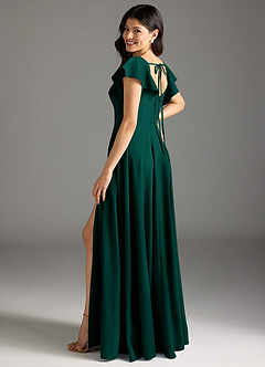 Azazie Bondi Bridesmaid Dresses Pine A-Line Ruched Stretch Crepe Dress image6