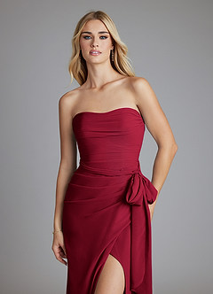 Azazie Solstice Venta Final Vestido de Sky Blue de Gasa de Corte Sirena Convertible con Sin tirantes image4